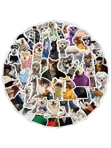 60入組/包狗狗表情貼紙、涂鴉貼紙,適用於裝飾行李、筆、吉他和筆記本,防水 - 彩色 - 查看 7