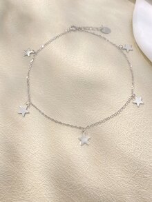 1 Máy Tính Quyến Rũ Ngôi Sao Đầm Mắt Cá Chân Cho Nữ S925 Bạc Cổ Mỹ Món Quà Trang Sức - Bạc - Xem 4