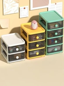 Hộp lưu trữ máy tính để bàn PP 1pc, Hộp lưu trữ nhiều lớp cho gia đình - trắng - Xem 8