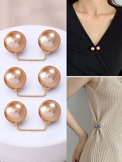 3pcs Women Solid Faux Pearl Decor Anti-Light Fashion Waist Accessory For Outdoor Travel Summer, School Fall, Autumn, Halloween