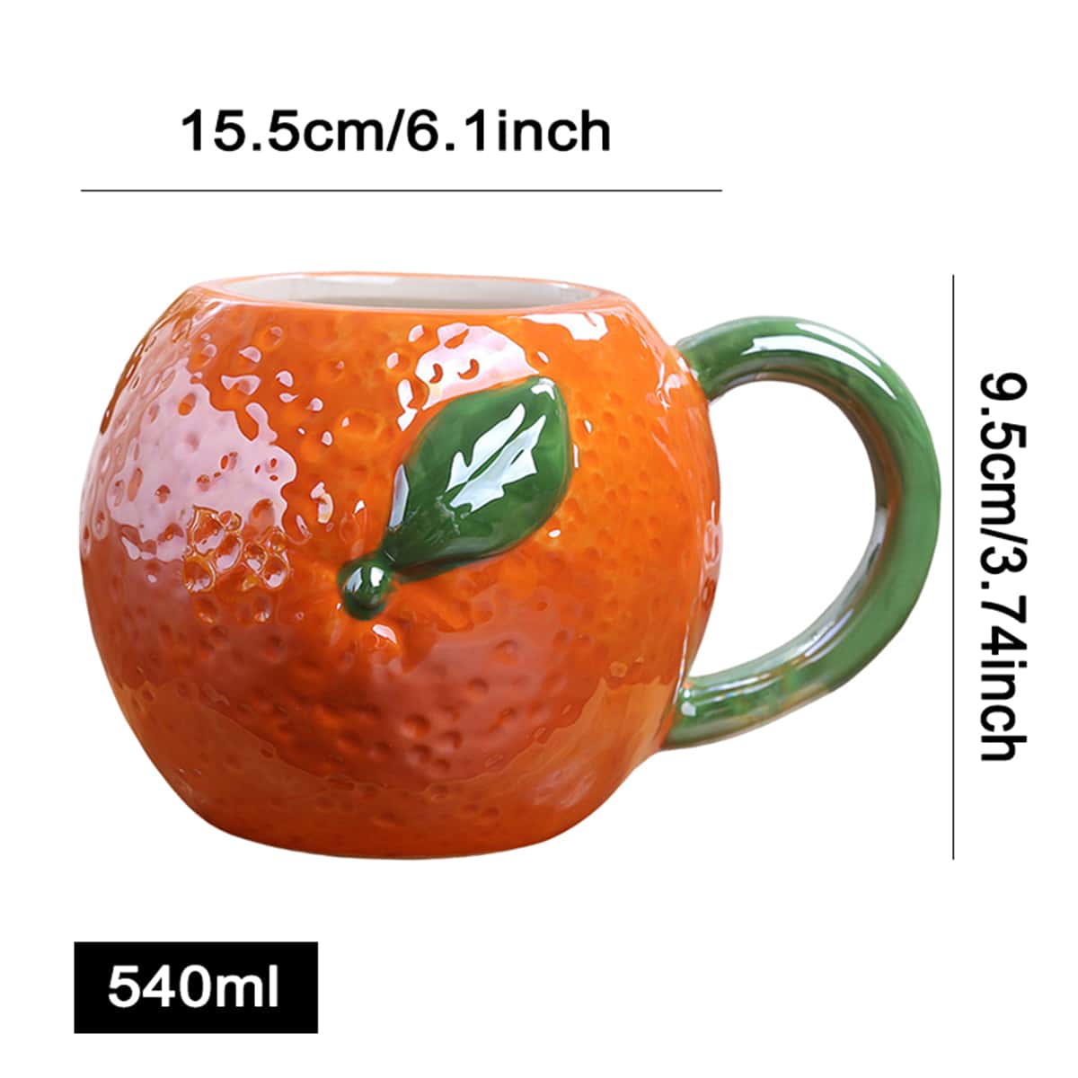 Creative Fruit Shaped Ceramic Cup, Orange/pumpkin Design Mug For Office Coffee/milk - 540ML - View 1