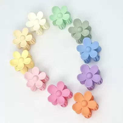 10 piezas de pinzas para el cabello con acabado mate y diseño floral, en colores pastel, adecuadas para uso diario, accesorios para el cabello, clips para el cabello de verano y vacaciones en la playa