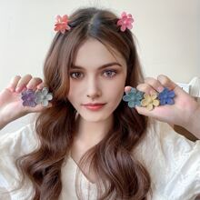 10 Stück/Set Haarklammern in Pastell mit Blumen- und Klauen-Design, Haarspangen, Haarklammern, Haargreifer