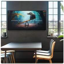 無框動物靈感引用帆布畫,夢想不需要藉口,比說話更重要的是行動,適用於客廳裝飾牆藝畫 - 彩色 - 查看 5