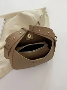 Túi Crossbody Nữ màu trơn Có thể điều chỉnh được Thanh lịch - Màu Khaki - Xem 5