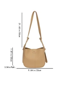 Túi Crossbody Nữ màu trơn Có thể điều chỉnh được Thanh lịch - Màu Khaki - Xem 8