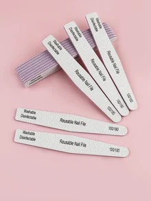 25入組100/180砂紙指甲修整拋光器,專業雙面磨光紙指甲工具,適用於壓克力指甲、家庭和美甲沙龍,削釘藝術工具 - 彩色 - 查看 6