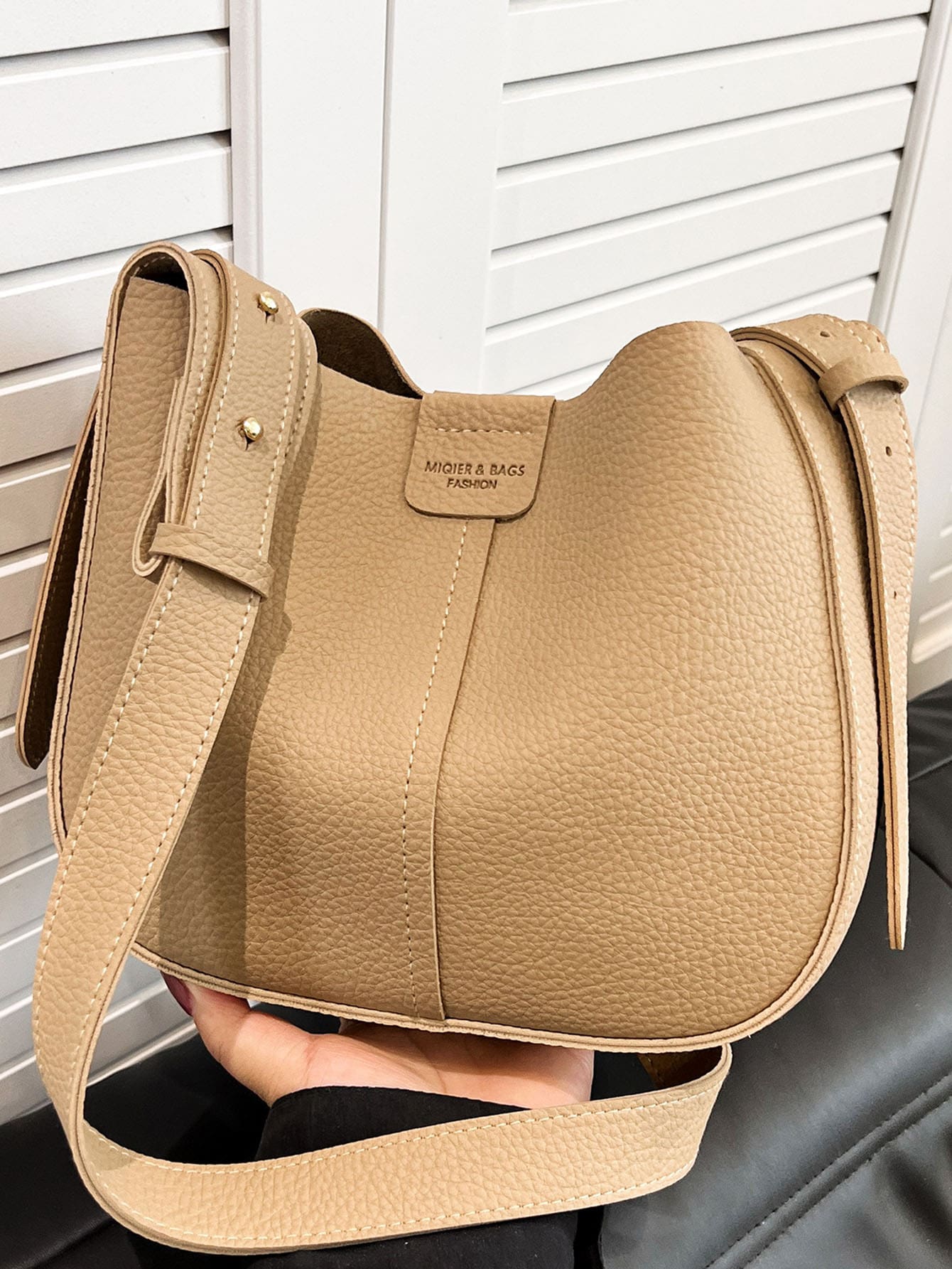 Túi Crossbody Nữ màu trơn Có thể điều chỉnh được Thanh lịch - Màu Khaki - Xem 1