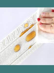 1片2.3m/7.54ft線條防水3d圖案貼紙,牆壁裝飾線條踢腳線邊框裝飾,自黏式家用防水可分離,用於牆壁邊框裝飾 - 灰黑色 - 查看 6