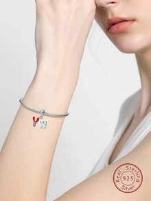 女王牙吊墜釘珠925純銀鉗吊墜適用於項鍊手鍊適合女士女孩