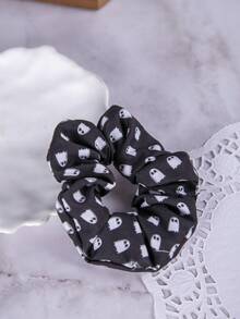 2 cái/bộ dây buộc tóc ruy băng nhiều màu họa tiết đầu lâu Halloween cho trẻ em - Nhiều màu - Xem 6