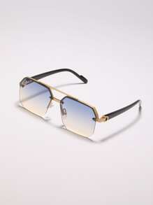 POLASUP 一副男士金属双梁时尚眼镜，适合夏季海滩、户外旅行、返校季等场合，打造时尚学院风造型。 - 彩色 - 查看 5