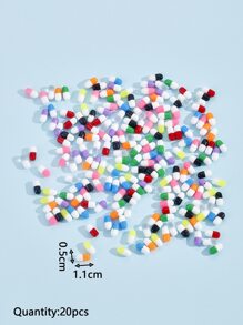 20pcs Resin Pill Shaped Button Jewelry Making Accessories For Bracelet, Beads, Cylinder Capsule Random Color