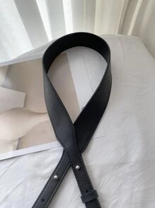 1個可調節純色經典人造皮手提包替換肩帶包飾DIY配件可調節替換肩帶時尚耐用 - 黑色 - 查看 3