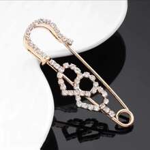 1入組女性水鑽裝飾長褲扣飾別針,腰帶夾,服裝,腰調節器,時尚配件