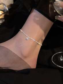 1入時尚水滴吊墜腳鍊,適合女性日常穿著