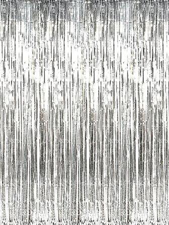 1/2/3/4/5/6pcs Photo Booth Backdrop Metallic Tinsel Foil Fringe Curtains Background For Birthday Wedding Party Christmas Decorations,Christmas