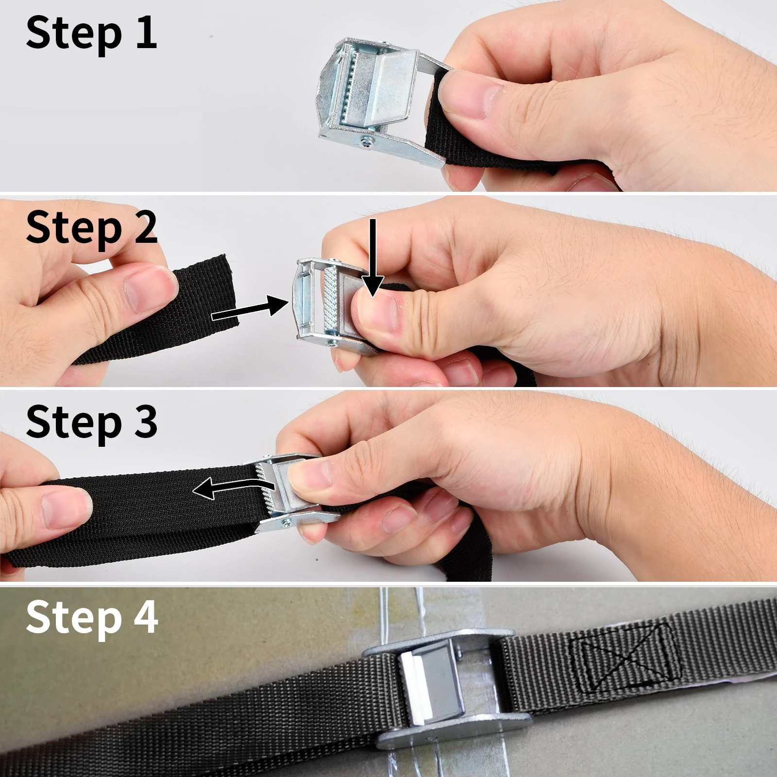 8 Piece Lashing Strap, Fastening Strap, Tensioning Straps with Clamping