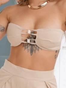 Women Tops - 米色 - 查看 1