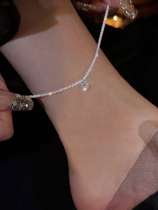 1 Pieza Dije De Gota De Agua De Moda Tobillera Apta Para Uso Diario De Mujeres