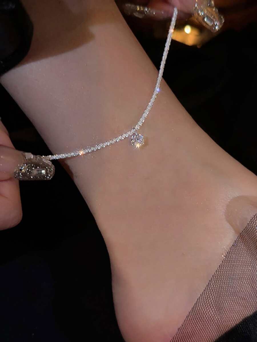 1入時尚水滴吊墜腳鍊,適合女性日常穿著