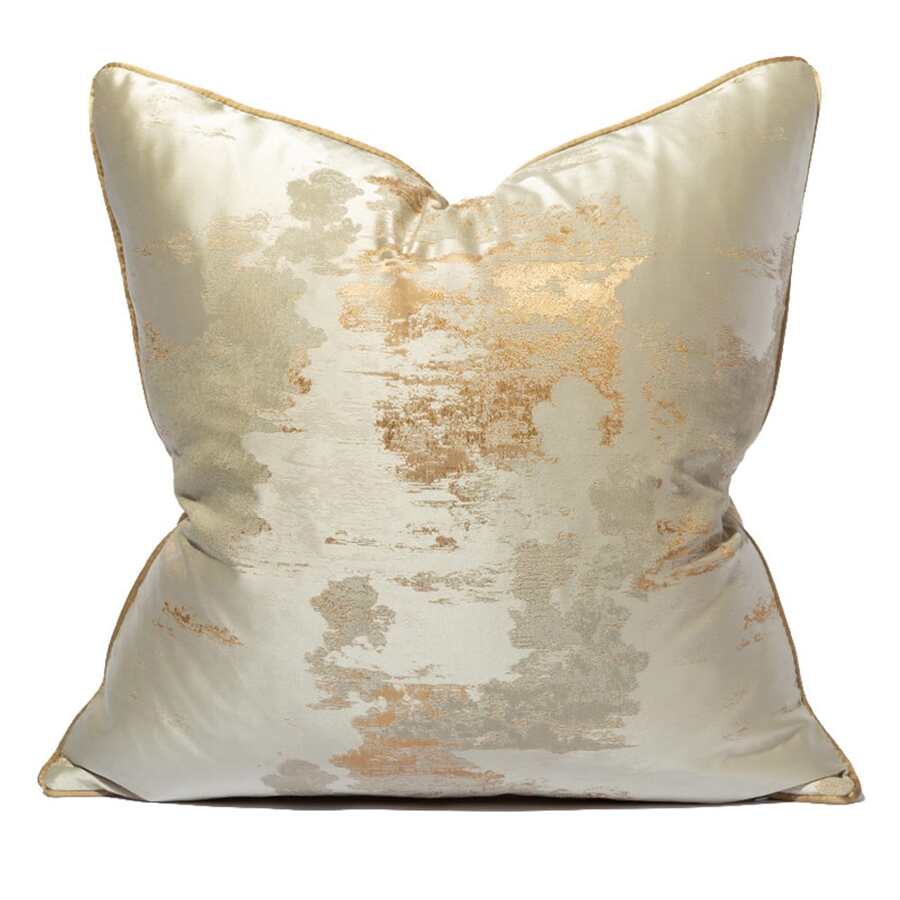 1pc Luxury Chinese Style Pillowcase With Gold Foil Stamp Design, No Filling - Gold - View 1