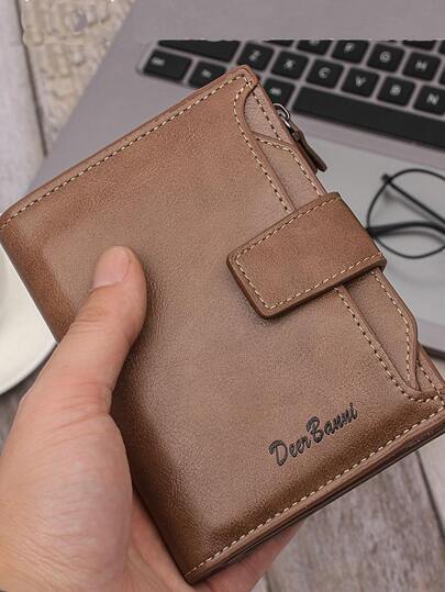 Multi-Card Slot Men's Simple Short Wallet, Zipper Purse With Clasp And Coin Pocket, Clutch Handbag Korean Style Wristlet Bag Anti Theft Bag College Multi Card Clutch Bag Long Wallet Business Vacation Leather Bag Gifts For Men Men Bag Travel Essentials Vintage Purses Holiday Essentials Bag For Men Bags Winter Brown Bag Vintage School The Sporty Life Men Wallet Gift Bag Pack Handbags Spring Vintage Bags Christmas Gifts New Year Gift Valentine'S Day