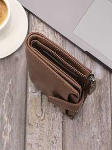 Multi-Card Slot Men's Simple Short Wallet, Zipper Purse With Clasp And Coin Pocket, Clutch Handbag Korean Style Wristlet Bag Anti Theft Bag College Multi Card Clutch Bag Long Wallet Business Vacation Leather Bag Gifts For Men Men Bag Travel Essentials Vintage Purses Holiday Essentials Bag For Men Bags Winter Brown Bag Vintage School The Sporty Life Men Wallet Gift Bag Pack Handbags Spring Vintage Bags