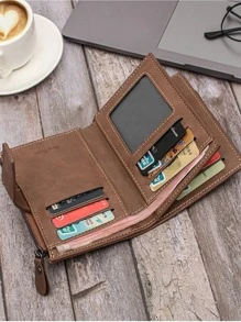 Multi-Card Slot Men's Simple Short Wallet, Zipper Purse With Clasp And Coin Pocket, Clutch Handbag Korean Style Wristlet Bag Anti Theft Bag College Multi Card Clutch Bag Long Wallet Business Vacation Leather Bag Gifts For Men Men Bag Travel Essentials Vintage Purses Holiday Essentials Bag For Men Bags Winter Brown Bag Vintage School The Sporty Life Men Wallet Gift Bag Pack Handbags Spring Vintage Bags