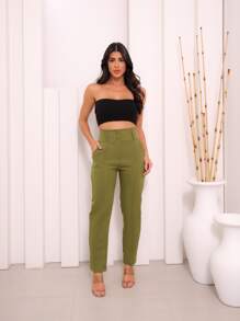 Women Pants - xanh quân đội - Xem 5