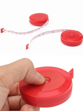 1入紅色1.5m迷你塑料軟尺/隨身身體測量尺/刻度裁縫測量尺