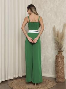 Conjunto Calça e Cropped Alfaiataria - Verde - Visão 2