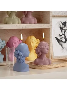 1入組玫瑰花眼罩女孩石膏矽膠模具,自製芳香療法蠟燭皂 - 白色 - 查看 2