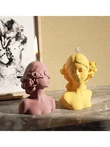 1入組玫瑰花眼罩女孩石膏矽膠模具,自製芳香療法蠟燭皂 - 白色 - 查看 3