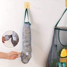 3 Pièces Sac De Rangement En Maille Réutilisable À Suspendre Au Mur, Sac En Maille Solide Et Durable Pour Les Fruits Et Les Légumes, Panier À Fruits Suspendu Lavable Et Écologique Pour L'ail, Les Pommes De Terre, Les Oignons Ou L'organisation Du Garde-manger