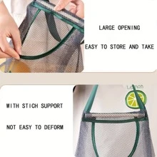 3 Pièces Sac De Rangement En Maille Réutilisable À Suspendre Au Mur, Sac En Maille Solide Et Durable Pour Les Fruits Et Les Légumes, Panier À Fruits Suspendu Lavable Et Écologique Pour L'ail, Les Pommes De Terre, Les Oignons Ou L'organisation Du Garde-manger