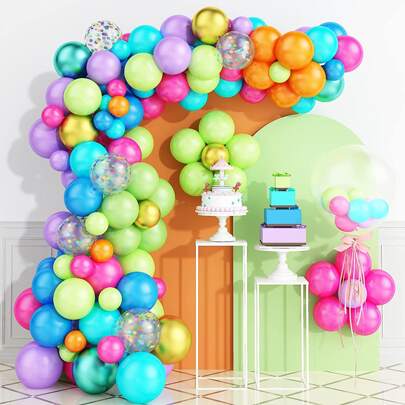1 Set de arcoíris Kit de guirnalda de globos , circo Kit arco de globos , incluido varios color globos con confeti globos , perfecto para , circo , boda , de cumpleaños , graduación fiesta decoración