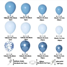 141入組藍色的氣球拱門花環適用於寶寶派對生日婚禮海洋主題背景派對裝飾用品 - 彩色 - 查看 2