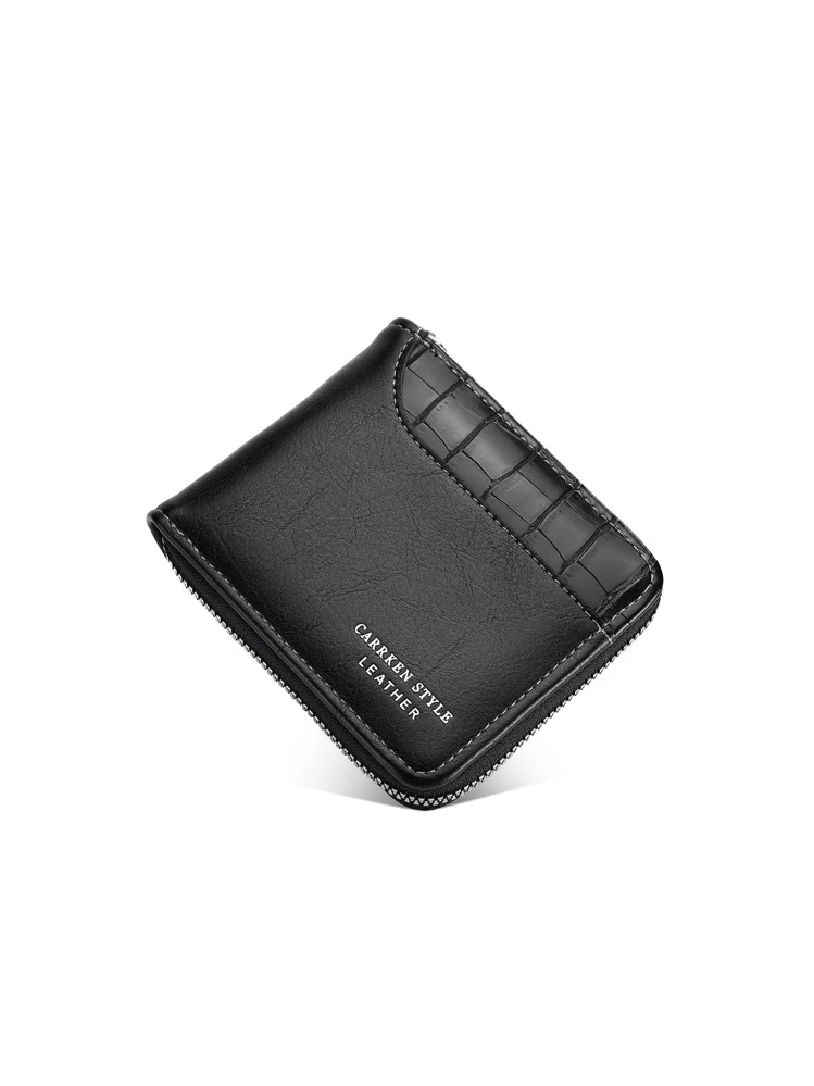 1pc New Men's Crocodile Pattern Multifunctional Zipper Fashion