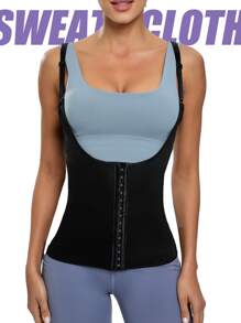 Women's Sports  Tank Top, Perfect For Yoga, Running, Fitness, And Waist Training. It Promotes Sweating And Shapes The Body. Open-Bust Design With Adjustable Straps For A Comfortable Fit. Made With Chloroprene Rubber Material To Create Perfect Curves Shapewear Waist Trainer Corset - Black - View 5