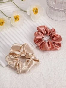2 pièces/set Serre-tête large en tissu de satin multicolore et Élastique coloré pour cheveux pour femmes. Idéal pour les coiffures simples et de queue de cheval au quotidien et pour Halloween