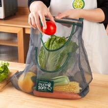 3 Pièces Sac De Rangement En Maille Réutilisable À Suspendre Au Mur, Sac En Maille Solide Et Durable Pour Les Fruits Et Les Légumes, Panier À Fruits Suspendu Lavable Et Écologique Pour L'ail, Les Pommes De Terre, Les Oignons Ou L'organisation Du Garde-manger