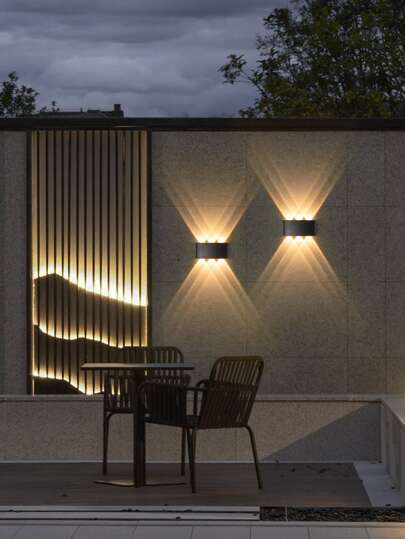 1pc Wide Voltage 85V 265V LED Verlichting Warm Wit Elliptical Double Sided Wand Lamp, Outdoor Washer Light, Background Aisle ative Garden Fence Pathway ation view 6