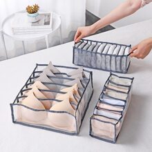 3pcs Underwear, Socks & Stockings Drawer Organizer Box With Washable Mesh, Home Wardrobe Storage Container Set Decorations Autumn Decor Festival Decor Room Decor Home Decor Fall Decor Bedroom Decorbedroom,Organizer,Organiser,Home Storage,White T Shirt Women,Black Pants Women,Ladies Winter Clothes,Dress,Winter Clothes For Ladies,Elegant Woman Dresses,White Shirt For Ladies,Long Sleeve,White Jumpsuit For Women,Spring Dresses For Women,Spring Outfits For Women,Spring,Spring Clothes,Minimalist,Summer Tops - Grey - View 4