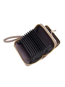 Monedero/cartera pequeña multifuncional con cremallera, billetera portátil y ligera para tarjetas de identificación, para trabajadores de cuello blanco, mujeres, regalos de vacaciones, aniversarios, cumpleaños, accesorios, tarjetero, billetera para tarjetas de negocios, billetera para tarjetas de crédito