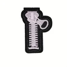 4pcs Black Zipper Embroidery Hot Applique Patches, DIY Garment, Backpack, Badge Embellishments, Home Craft - Black - View 5