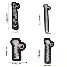 4pcs Black Zipper Embroidery Hot Applique Patches, DIY Garment, Backpack, Badge Embellishments, Home Craft - Black - View 3