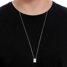 Escapulário Correntinha Cruz Masculina Banhado A Prata 925 - Tamanho Único - Visão 4