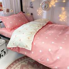 Màu hồng Love In Bộ Ga Giường , 1.5m Ký túc xá sinh viên Ba-mảnh Bộ Và Khác Vật dụng trong nhà Bộ bốn mảnh , Thoải mái Và Làn da thân thiện Và Máy giặt được - Hồng - Xem 5
