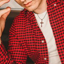 Exquisite Stainless Steel Cross Pendant Necklace Gift Set-Chain, Box & Card, For Boyfriend, Birthday, Valentine's Day, Party, Christmas Christmas Gift,Mom,Mother,Mother's Day,Gift